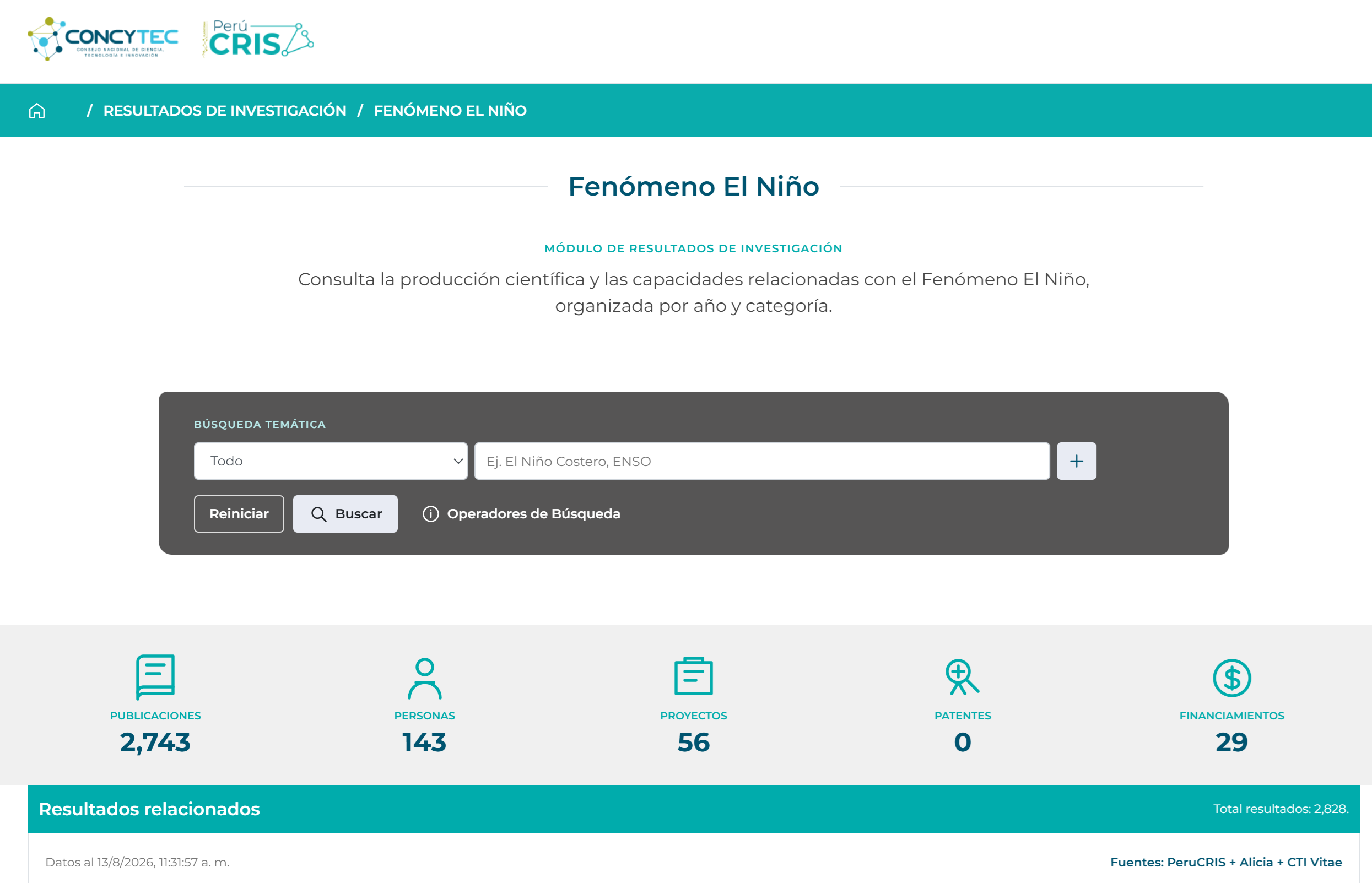 Fenómeno del Niño Web de Python